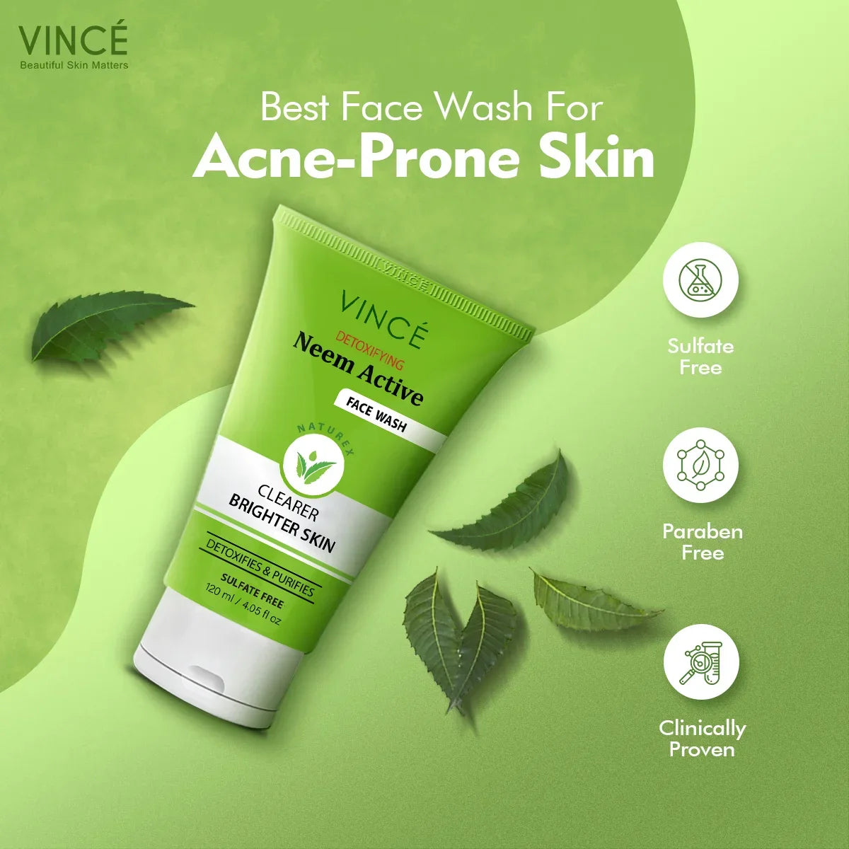 Vince Neem Active Face Wash - 120ml - Buy Online in Pakistan at Cosmia.pk