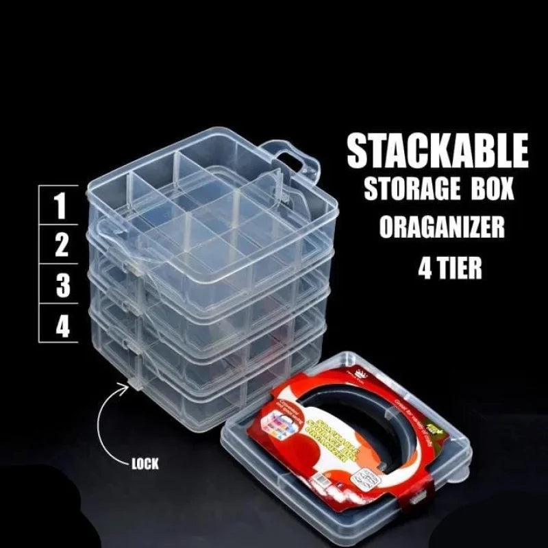 Stackable Storage Box Organizer - 4 Layers - Buy Online in Pakistan at Cosmia.pk