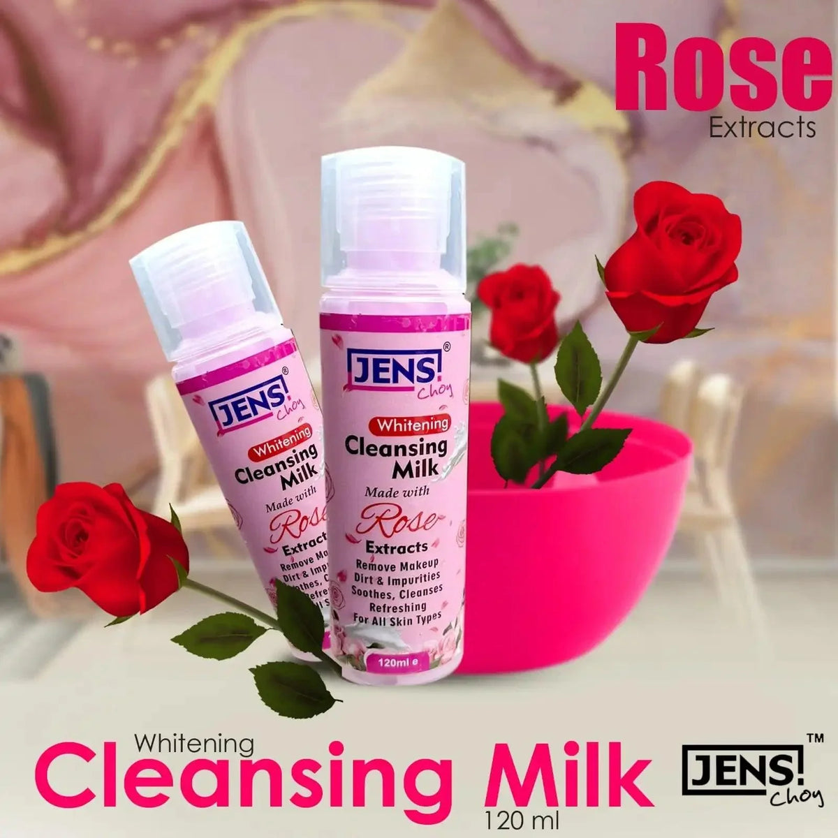 Jens Choy Whitening Cleansing Milk Enriched with Rose Extracts - 120ml - Buy Online in Pakistan at Cosmia.pk