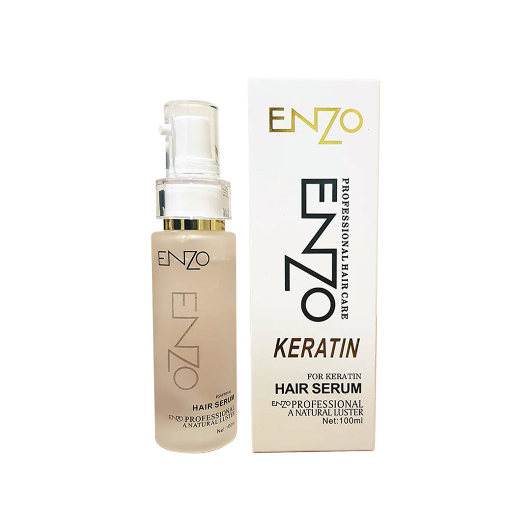 Enzo keratin hair serum 100ml bottle and box