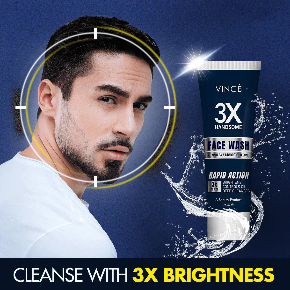 Vince 3X Handsome Face Wash - 75ml - Buy Online in Pakistan at Cosmia.pk