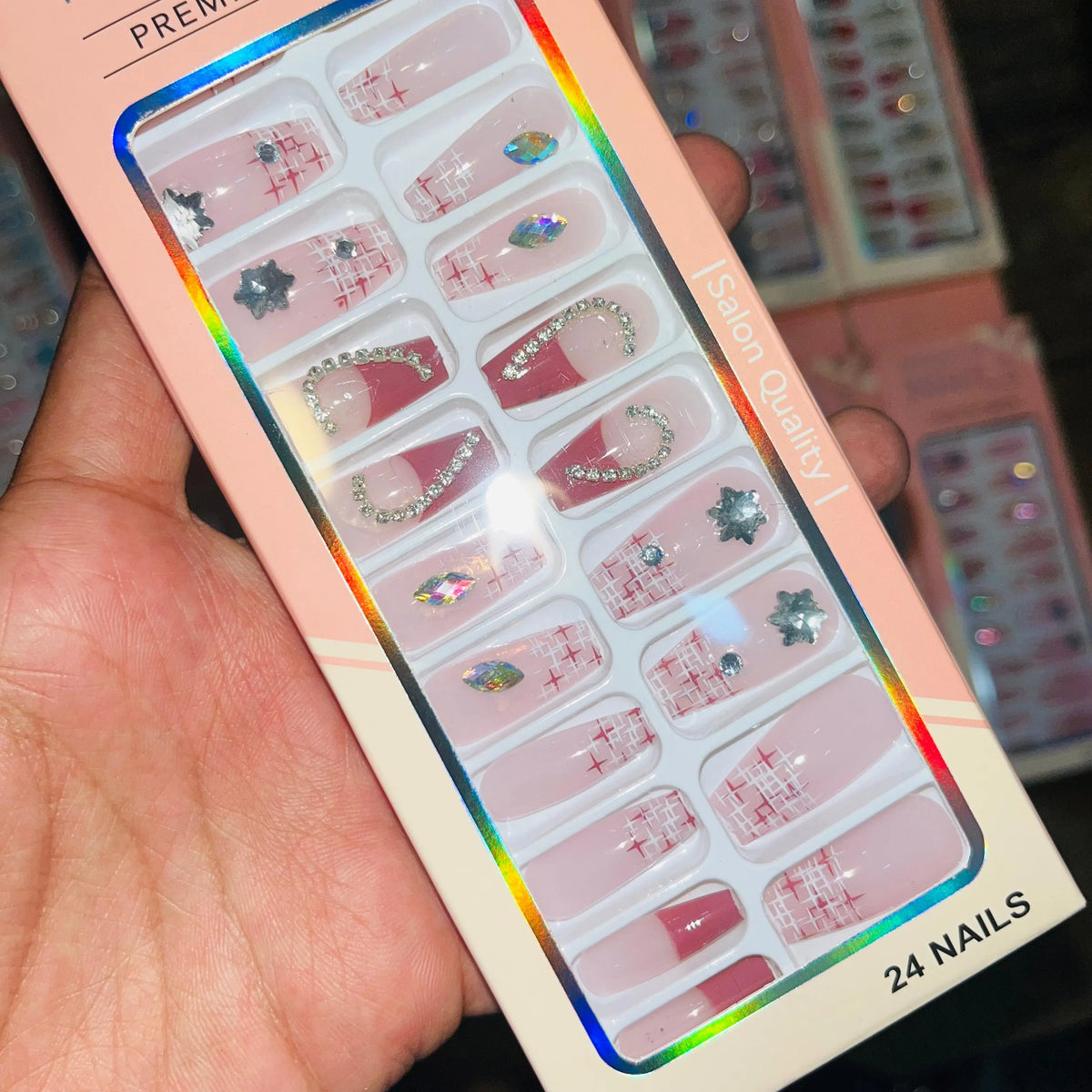 Professional Premium Series Artifical Nails With Free Stickers (24Pcs) - Buy Online in Pakistan at Cosmia.pk