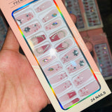Professional Premium Series Artifical Nails With Free Stickers (24Pcs) - Buy Online in Pakistan at Cosmia.pk