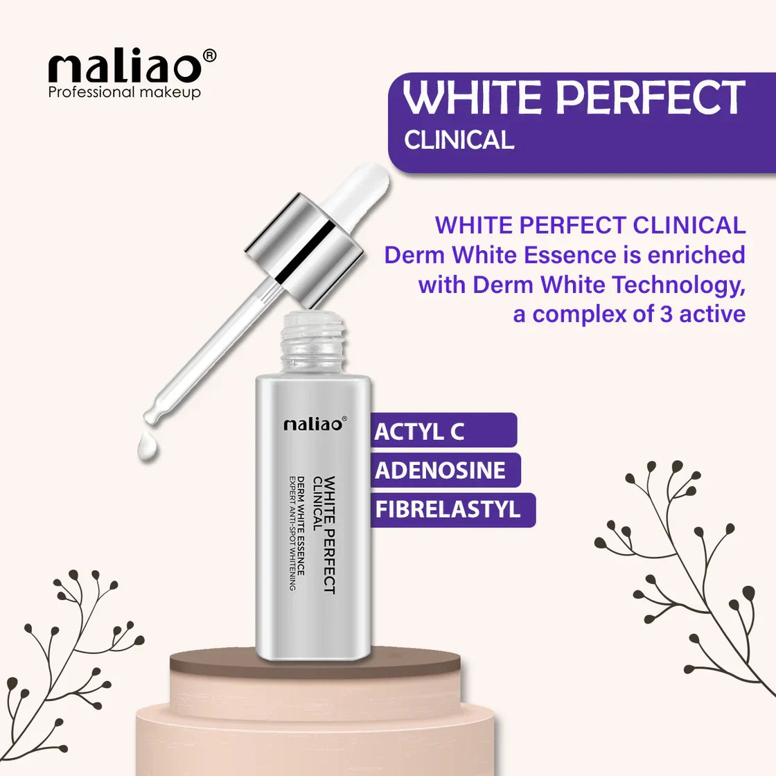 Maliao White Perfect Clinical Derm White Essence Serum - 30ml - Buy Online in Pakistan at Cosmia.pk