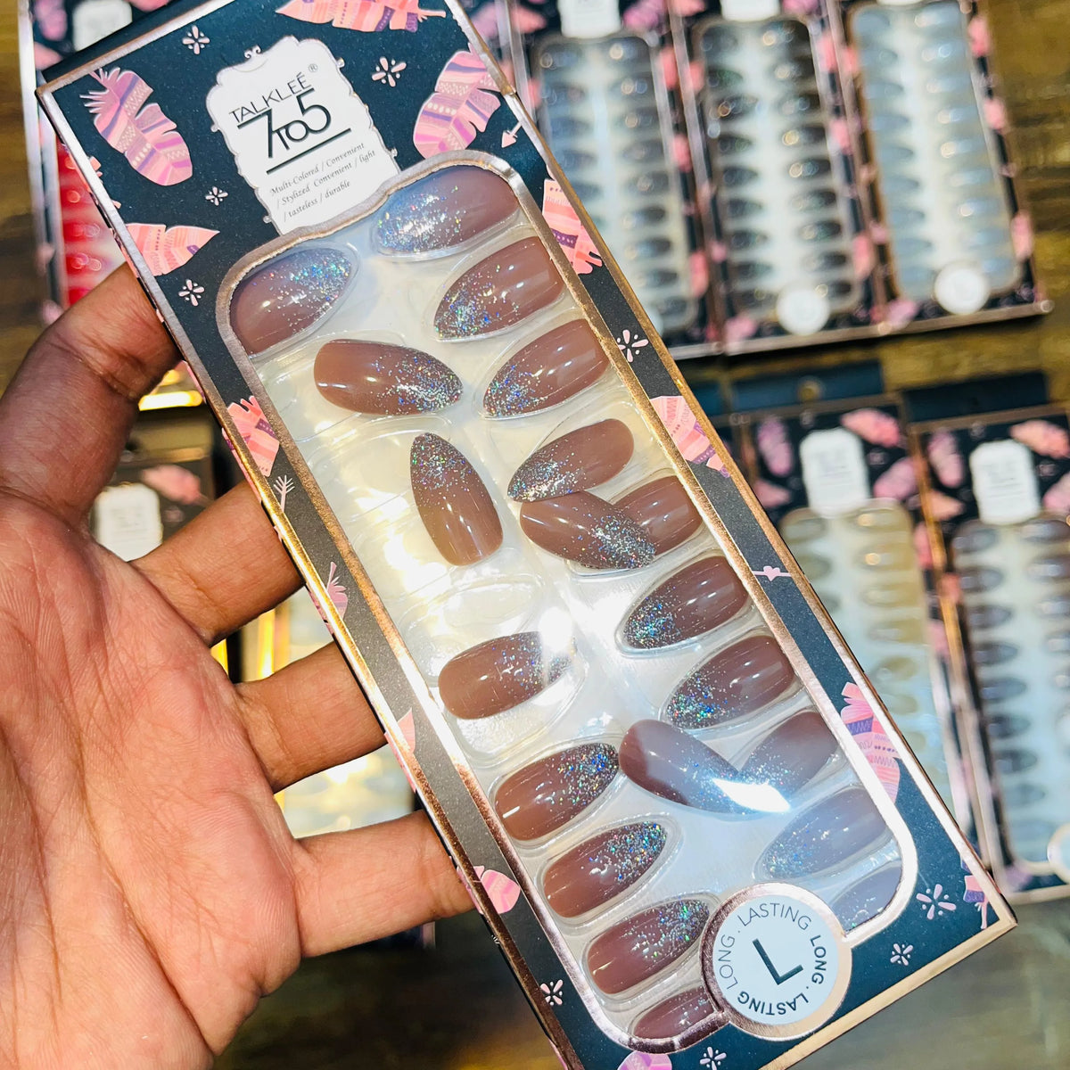 7To5 Talklee Shiny Artifical Nails With Free Stickers - Buy Online in Pakistan at Cosmia.pk