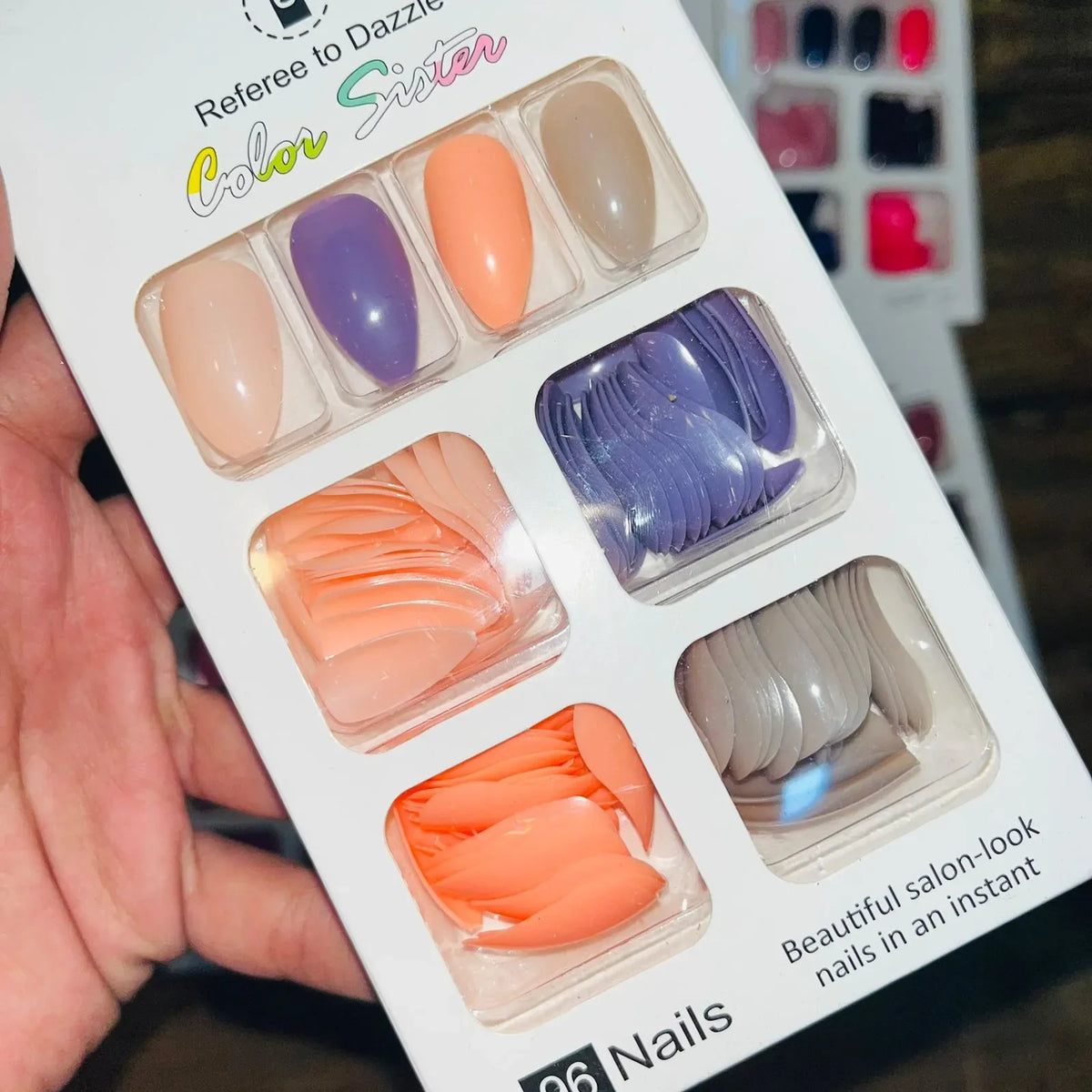 Color Sister Salon Look Artifical Nails With Free Stickers (96Pcs 4 - Buy Online in Pakistan at Cosmia.pk