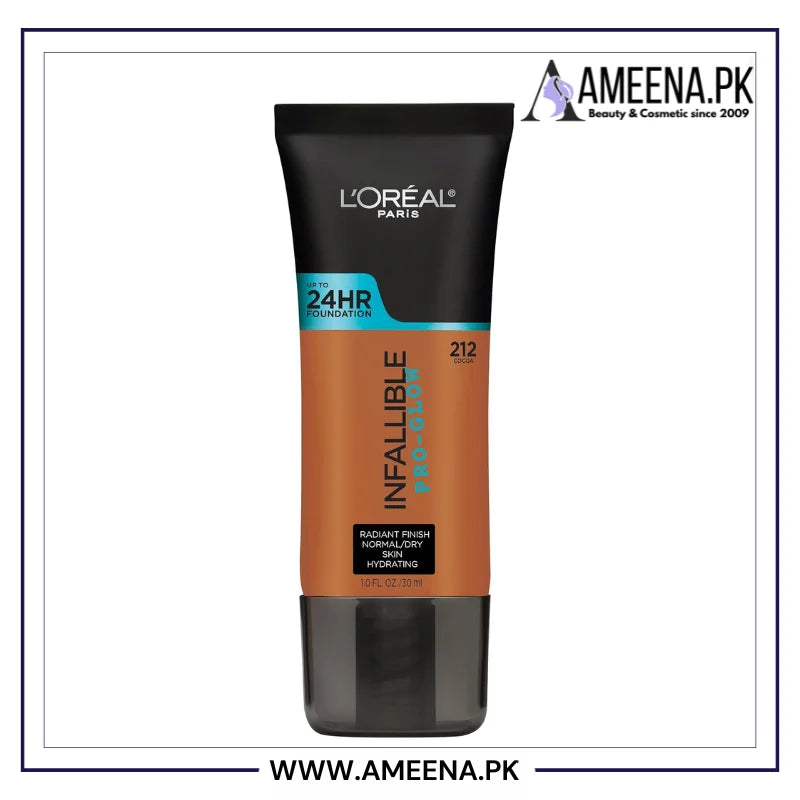 L'Oreal Paris Makeup Infallible Up to 24HR Pro-Glow Foundation - Buy Online in Pakistan at Cosmia.pk