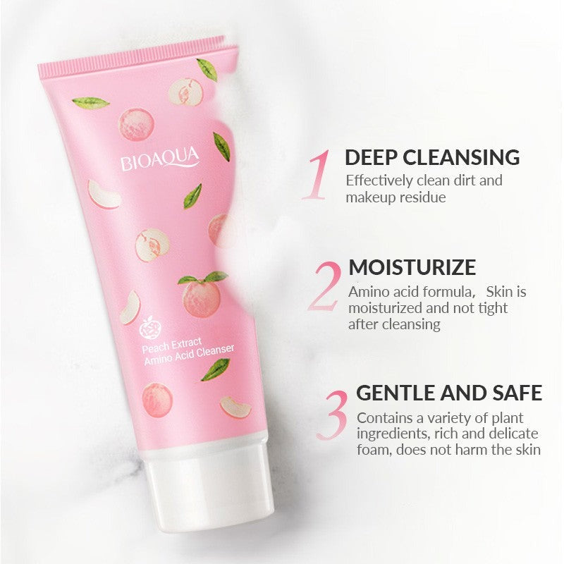 BIOAQUA Peach Extract Amino Acid Cleanser 100g - Buy Online in Pakistan at Cosmia.pk