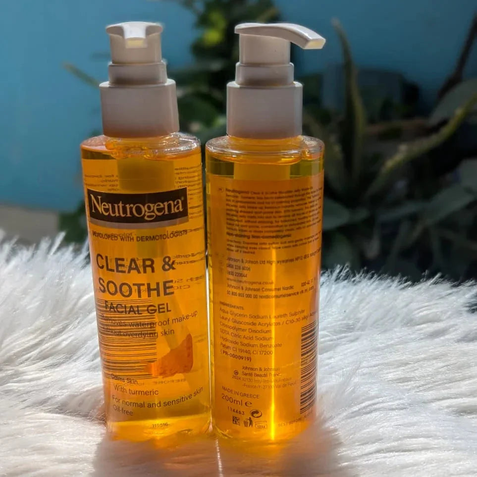 Neutrogena Clear & Soothe Facial Gel Cleanser - 200ml (Made in Greece) - Buy Online in Pakistan at Cosmia.pk