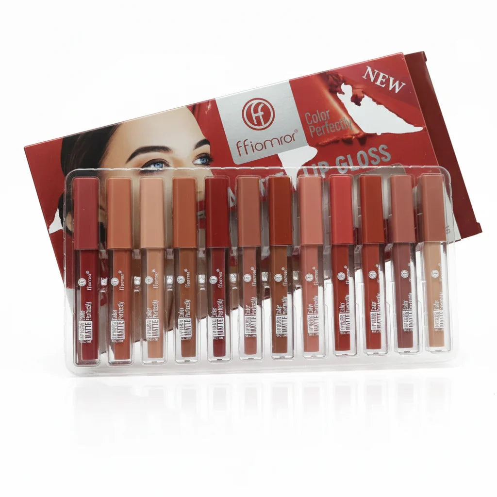 Fflomror Color Perfect Matte Lip Gloss Pack of 12 - Buy Online in Pakistan at Cosmia.pk