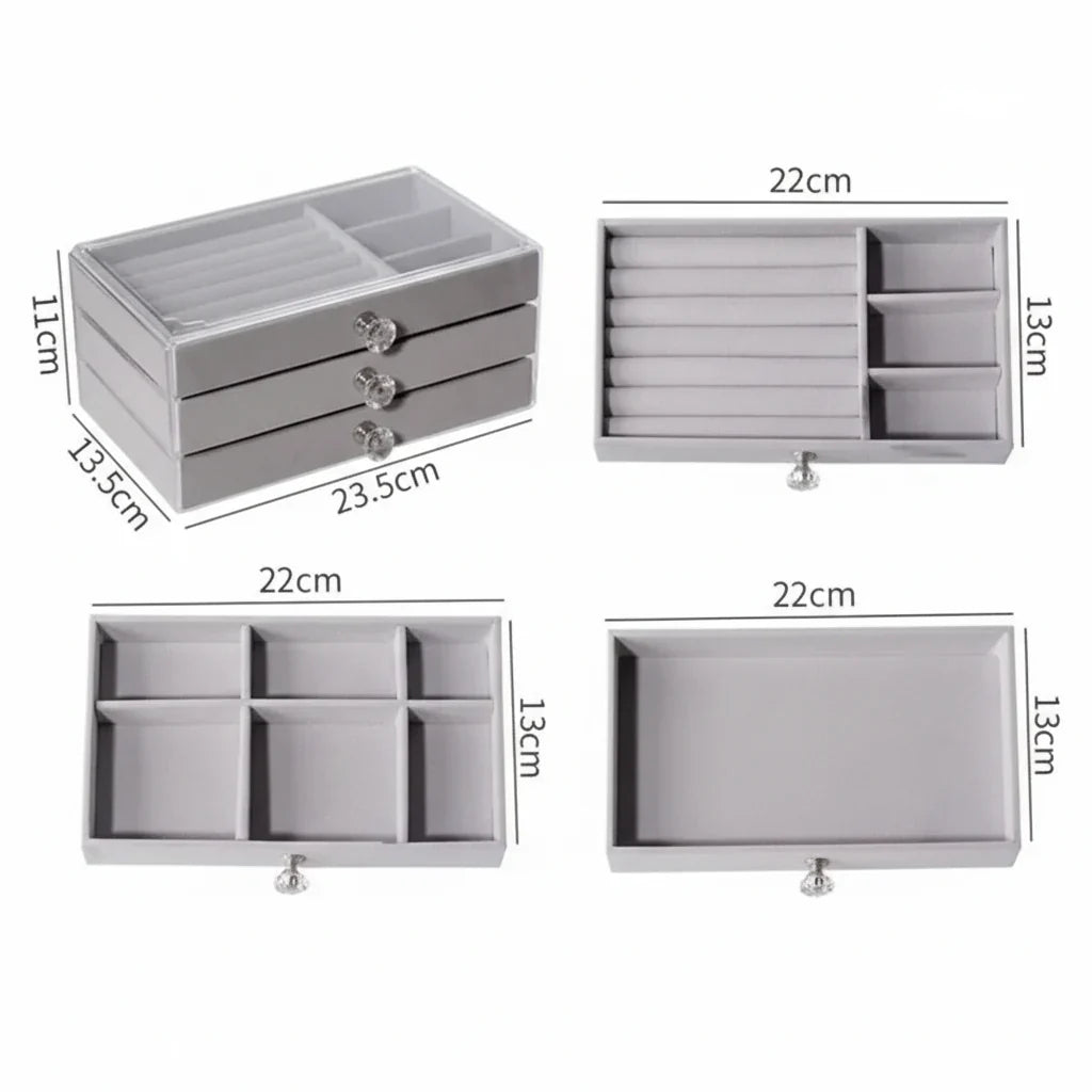 Acrylic Jewelry Organizer With 3 Drawers - Buy Online in Pakistan at Cosmia.pk