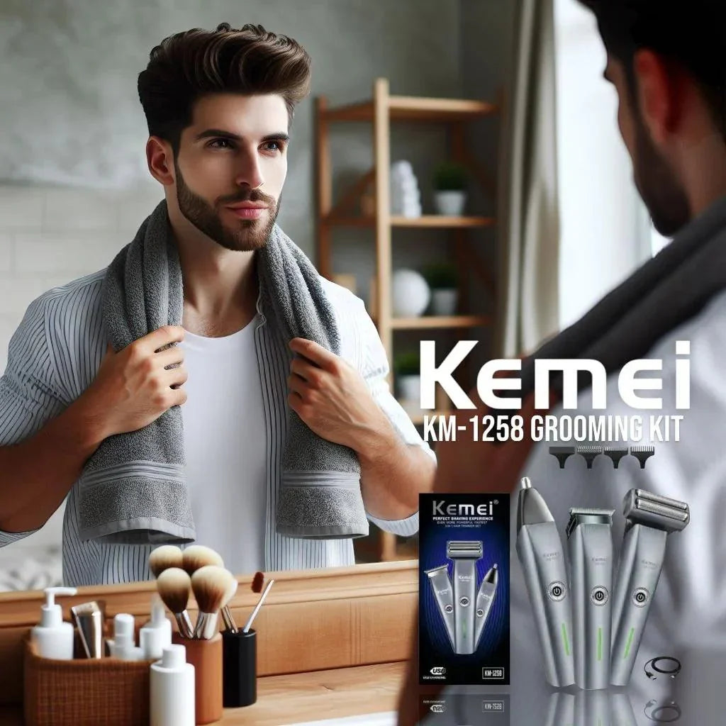 Kemei Professional 3in1 Men’s Grooming Heavy Duty Kit - Buy Online in Pakistan at Cosmia.pk