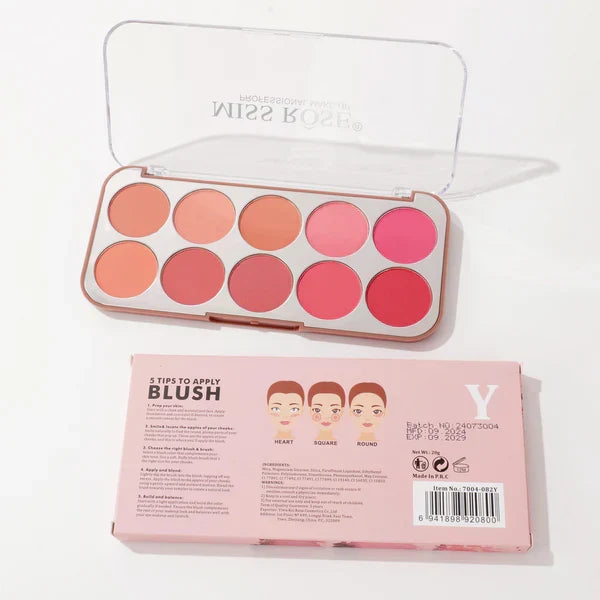 Miss Rose Blushers Palette - 10-Color - Buy Online in Pakistan at Cosmia.pk