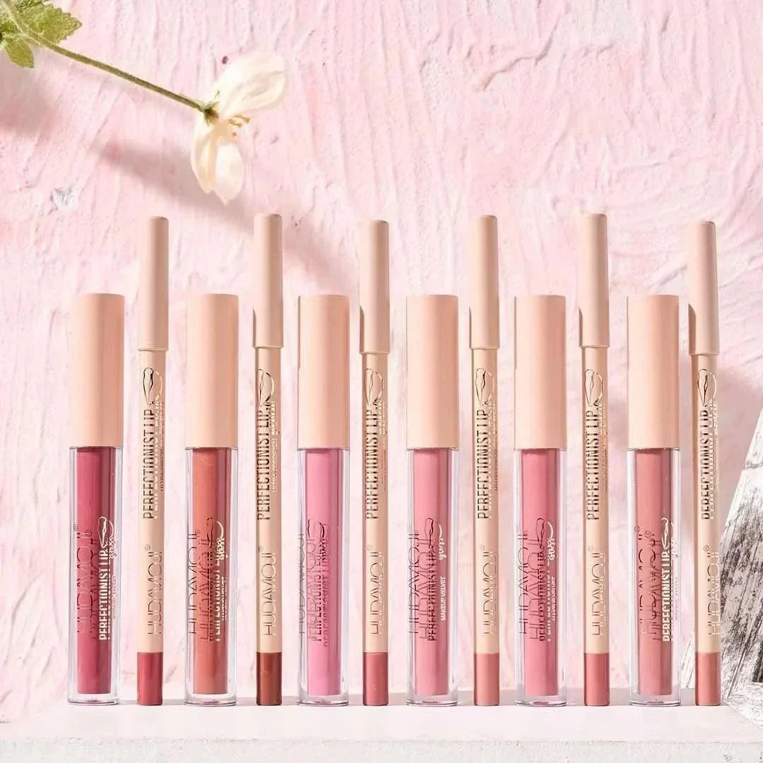 Hudamoji Lipgloss + Lip Pencil - Buy Online in Pakistan at Cosmia.pk