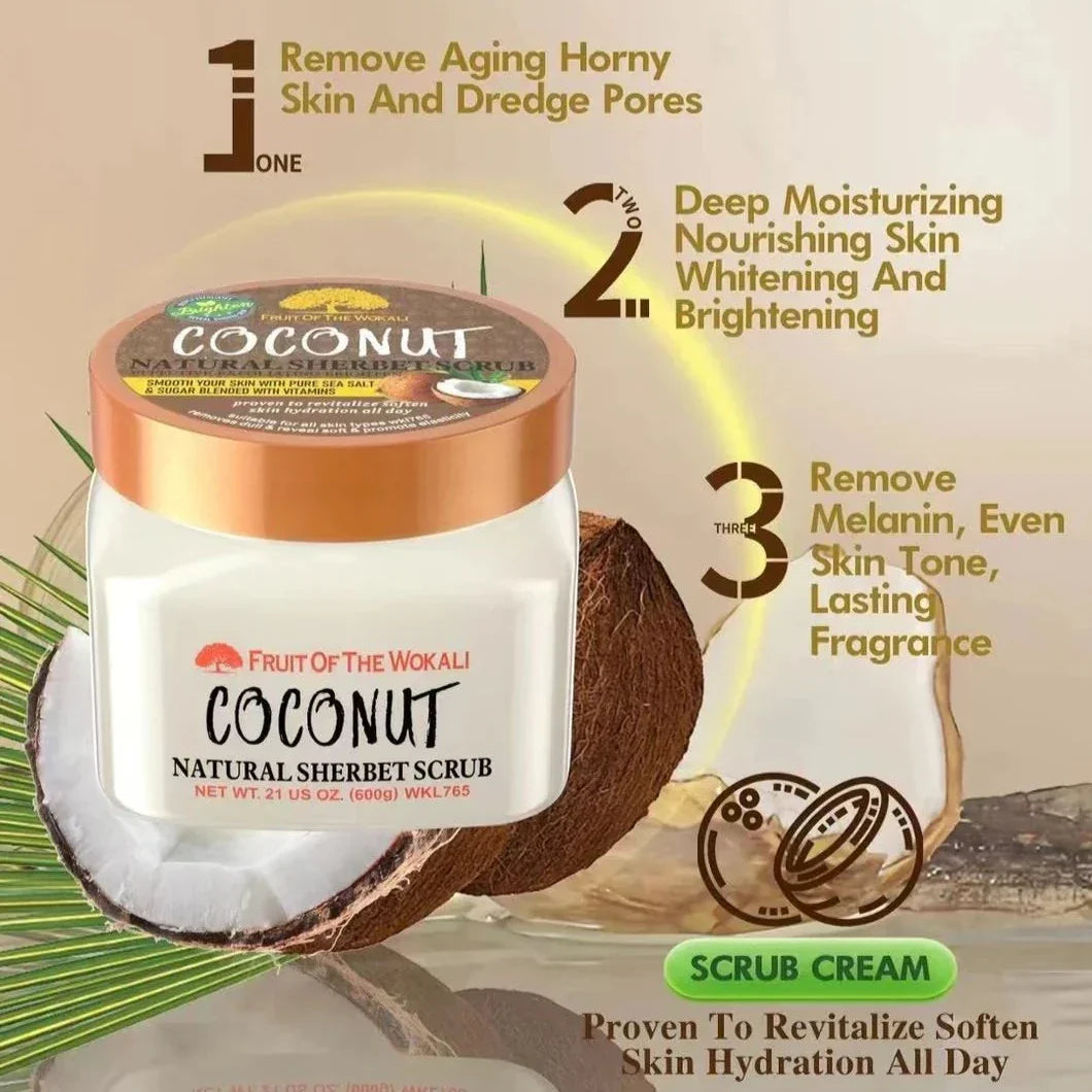 Fruit of the Wokali Coconut Natural Sherbet Scrub - 600g - Buy Online in Pakistan at Cosmia.pk