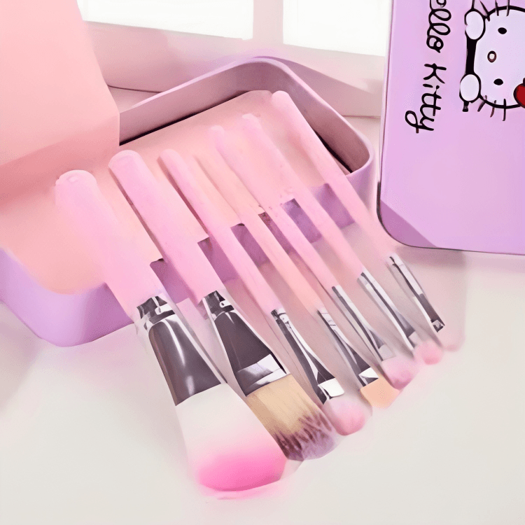 Pack Of 7-Cute Hello Kitty Makeup Brushes Set - Buy Online in Pakistan at Cosmia.pk