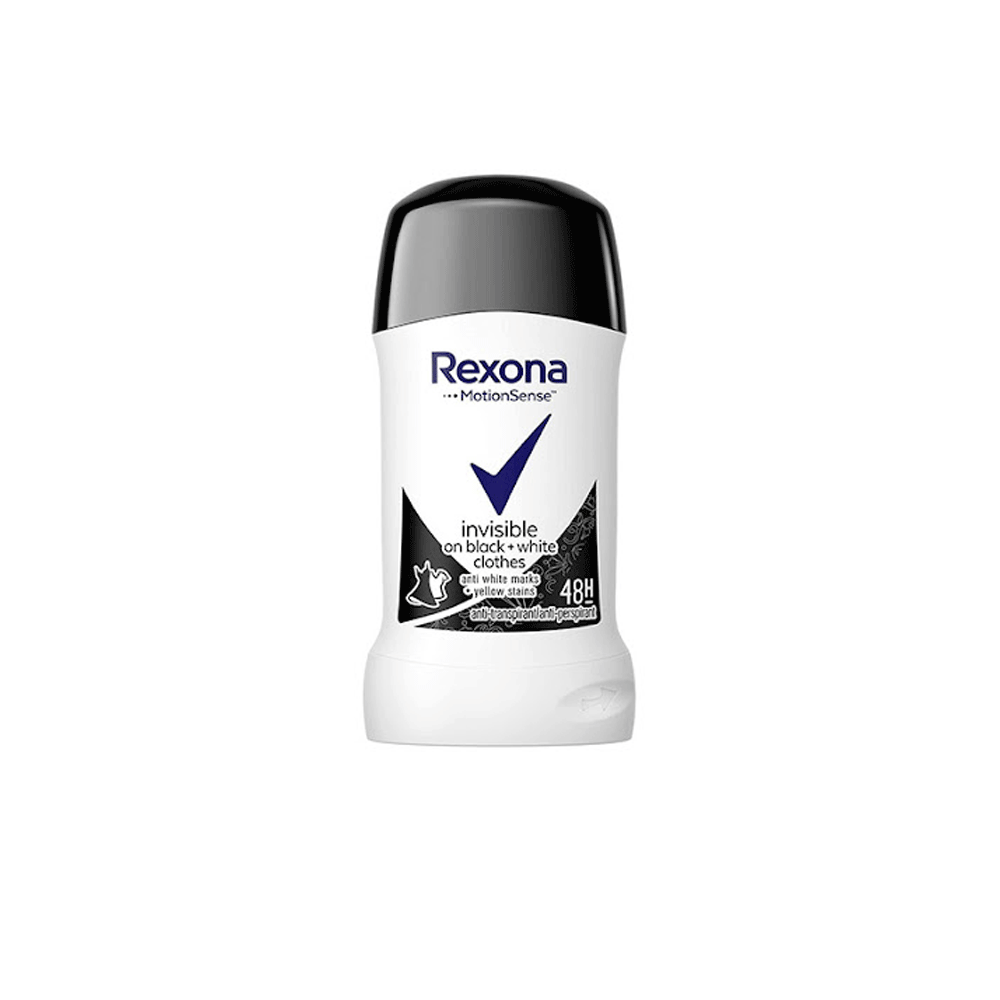 Rexona Invisible On Black+white Clothes 48h Deodorant Stick 40g - Buy Online in Pakistan at Cosmia.pk