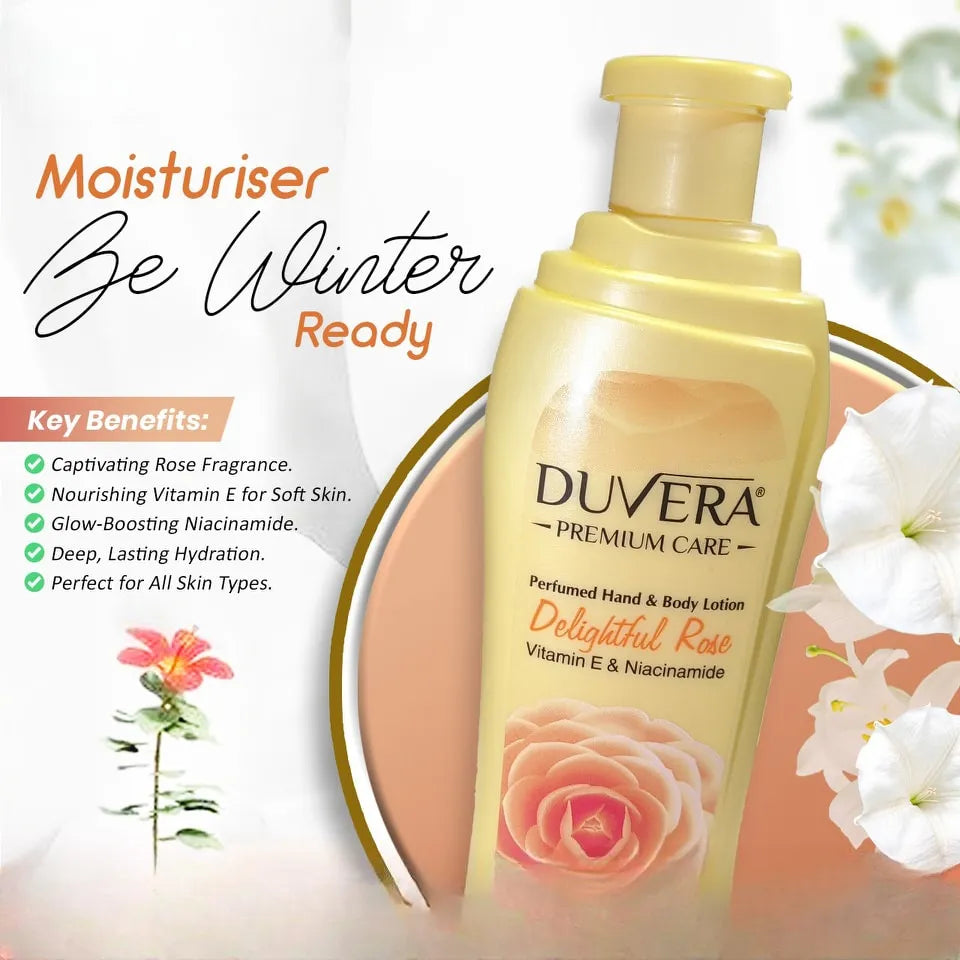 Duvera Delightful Rose Perfumed Hand & Body Lotion 250ml - Buy Online in Pakistan at Cosmia.pk