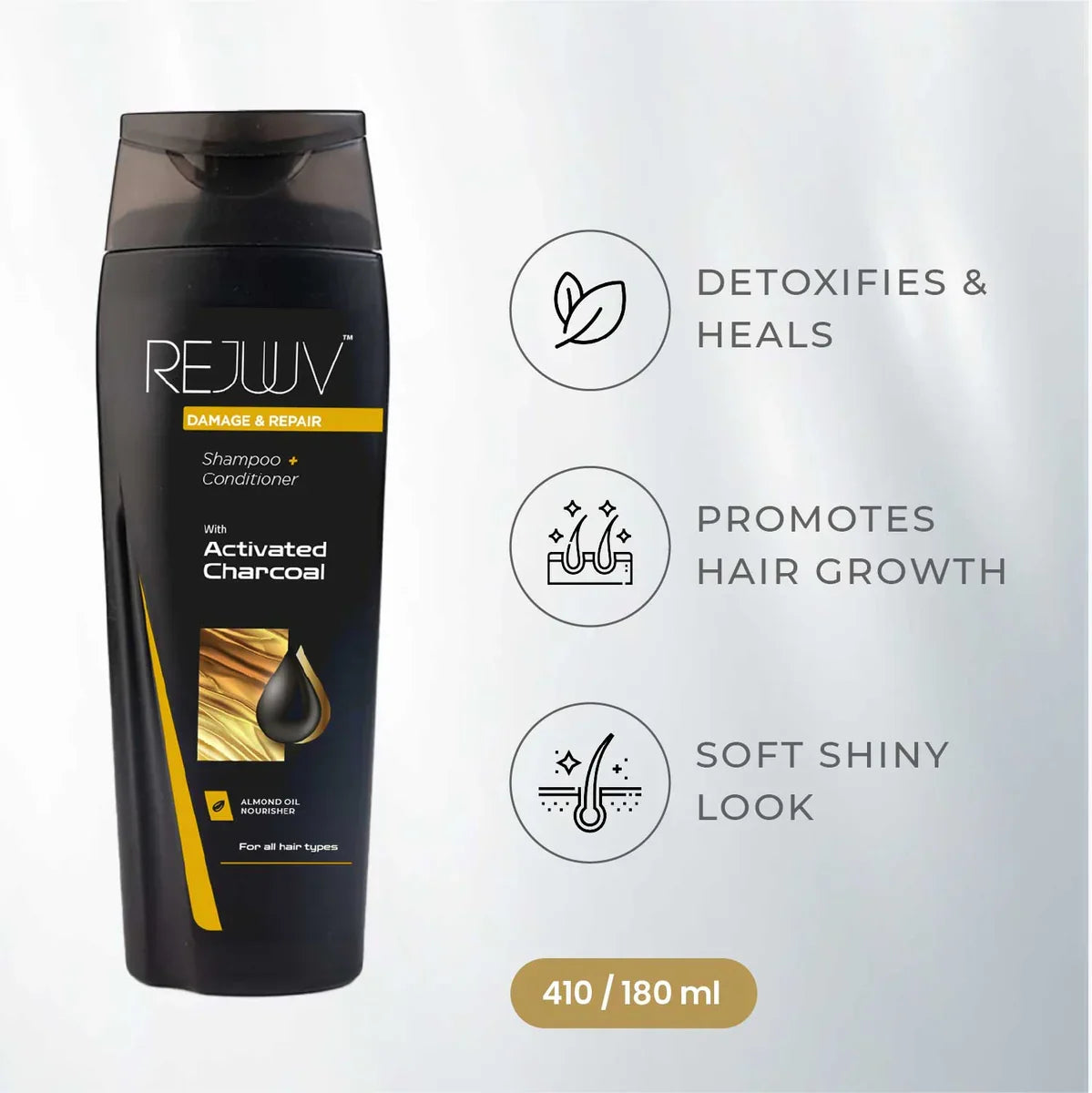 Rejuuv Restore & Repair Shampoo with Activated Charcoal – 180ml - Buy Online in Pakistan at Cosmia.pk