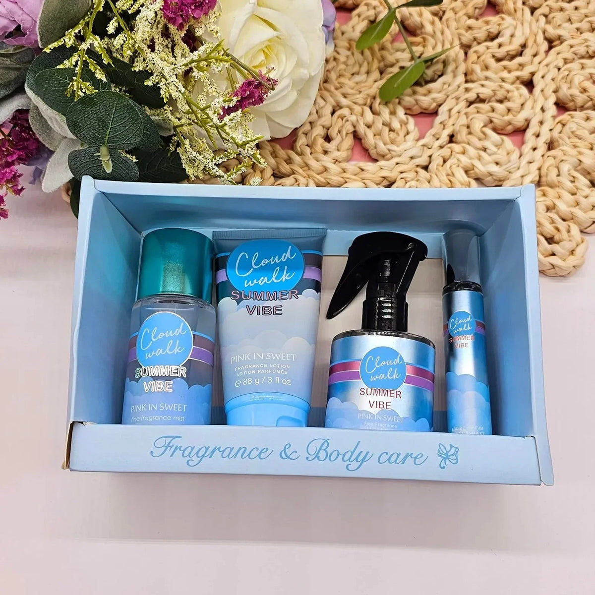 Pink In Sweet Cloud Walk Summer Vibe Fragrance and Body Care Gift Set - Buy Online in Pakistan at Cosmia.pk