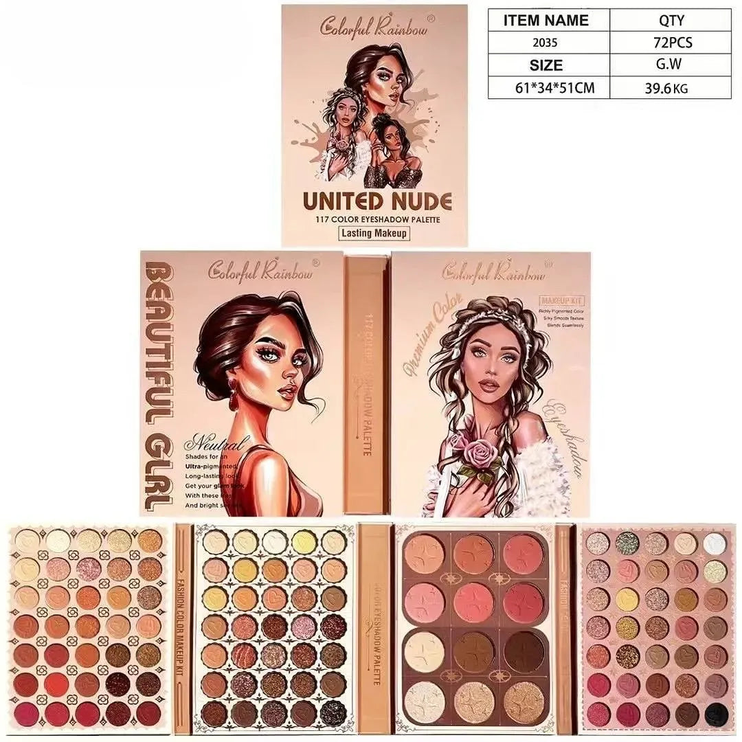Colorful Rainbow 4-Fold Eyeshadow Palette - Buy Online in Pakistan at Cosmia.pk