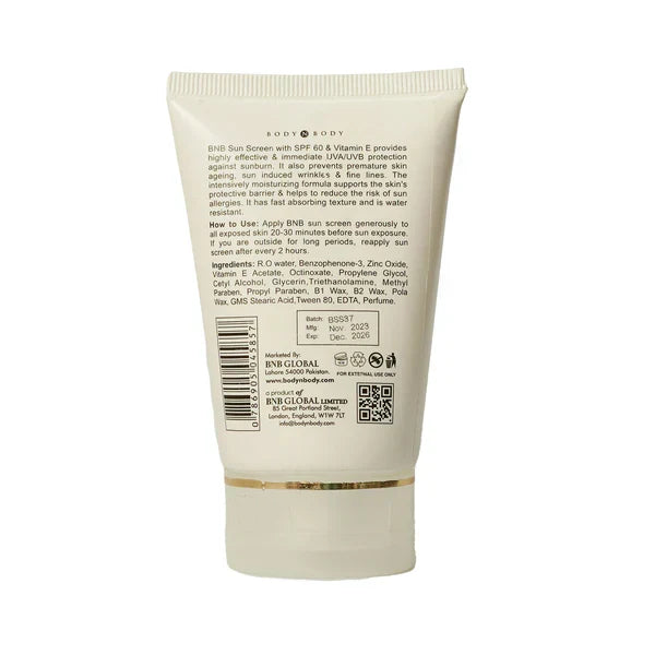 BNB Sun Screen (SPF 60) - 120ml - Buy Online in Pakistan at Cosmia.pk