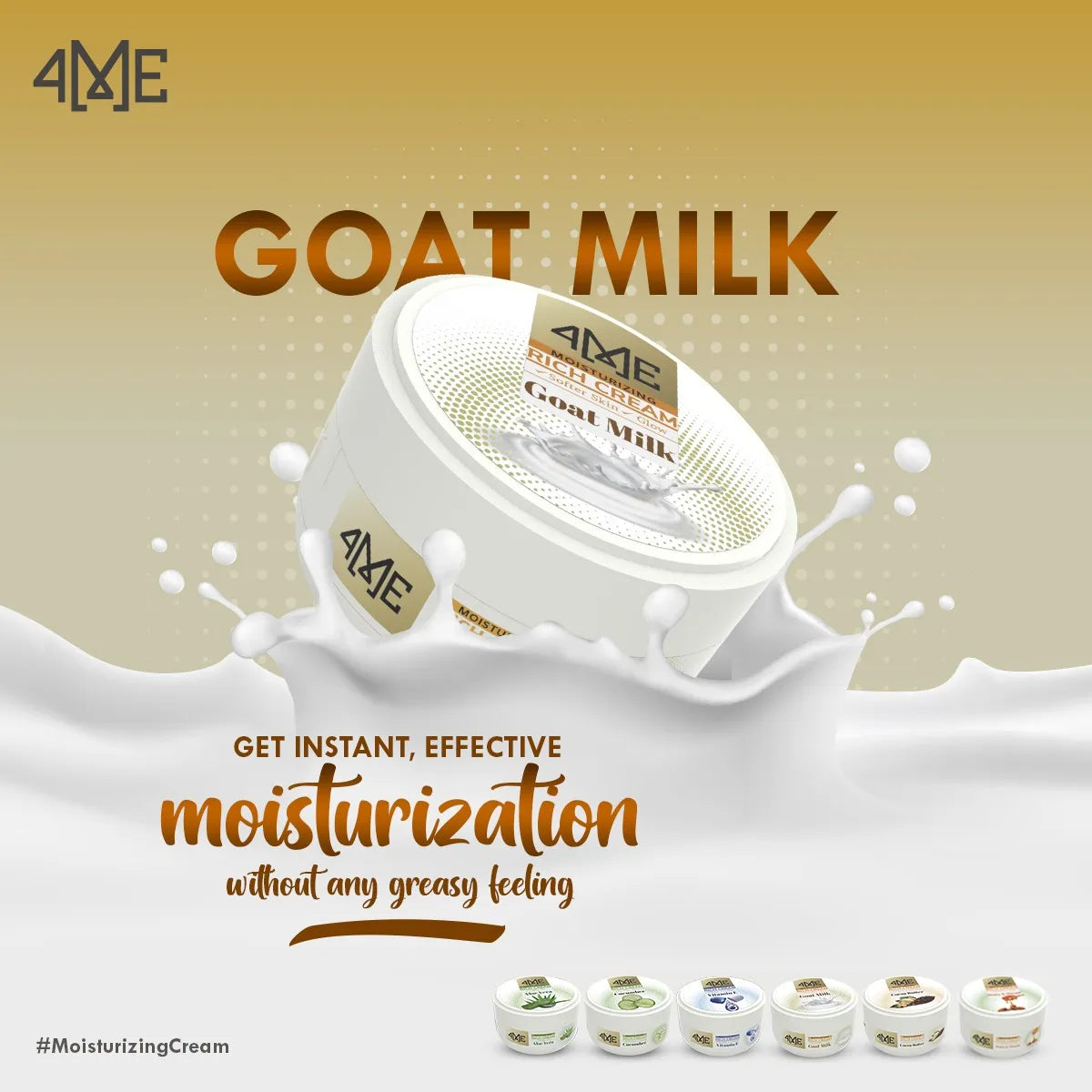 4ME Rich Moisturizing Cream Goat Milk 200ml - Buy Online in Pakistan at Cosmia.pk