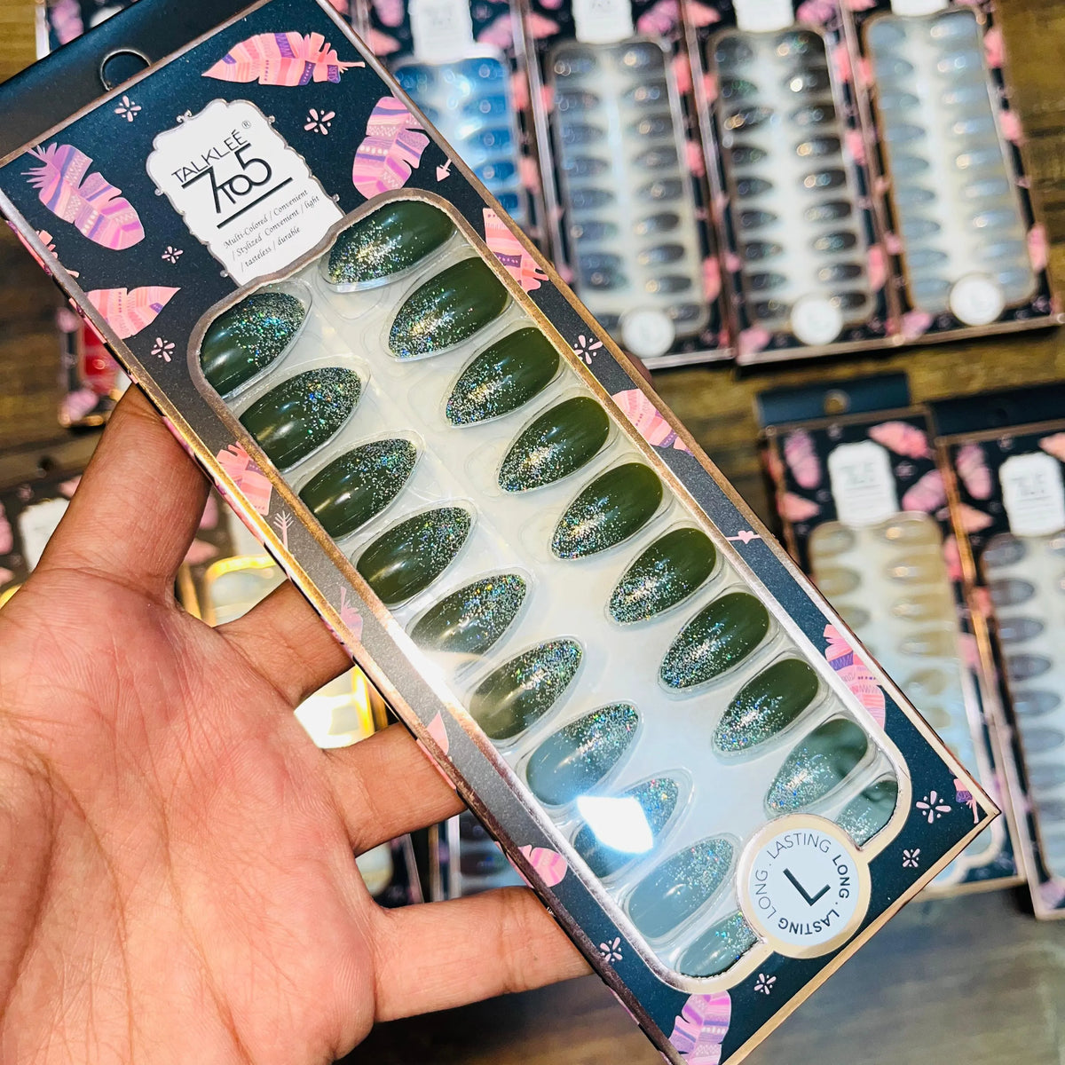 7To5 Talklee Shiny Artifical Nails With Free Stickers - Buy Online in Pakistan at Cosmia.pk