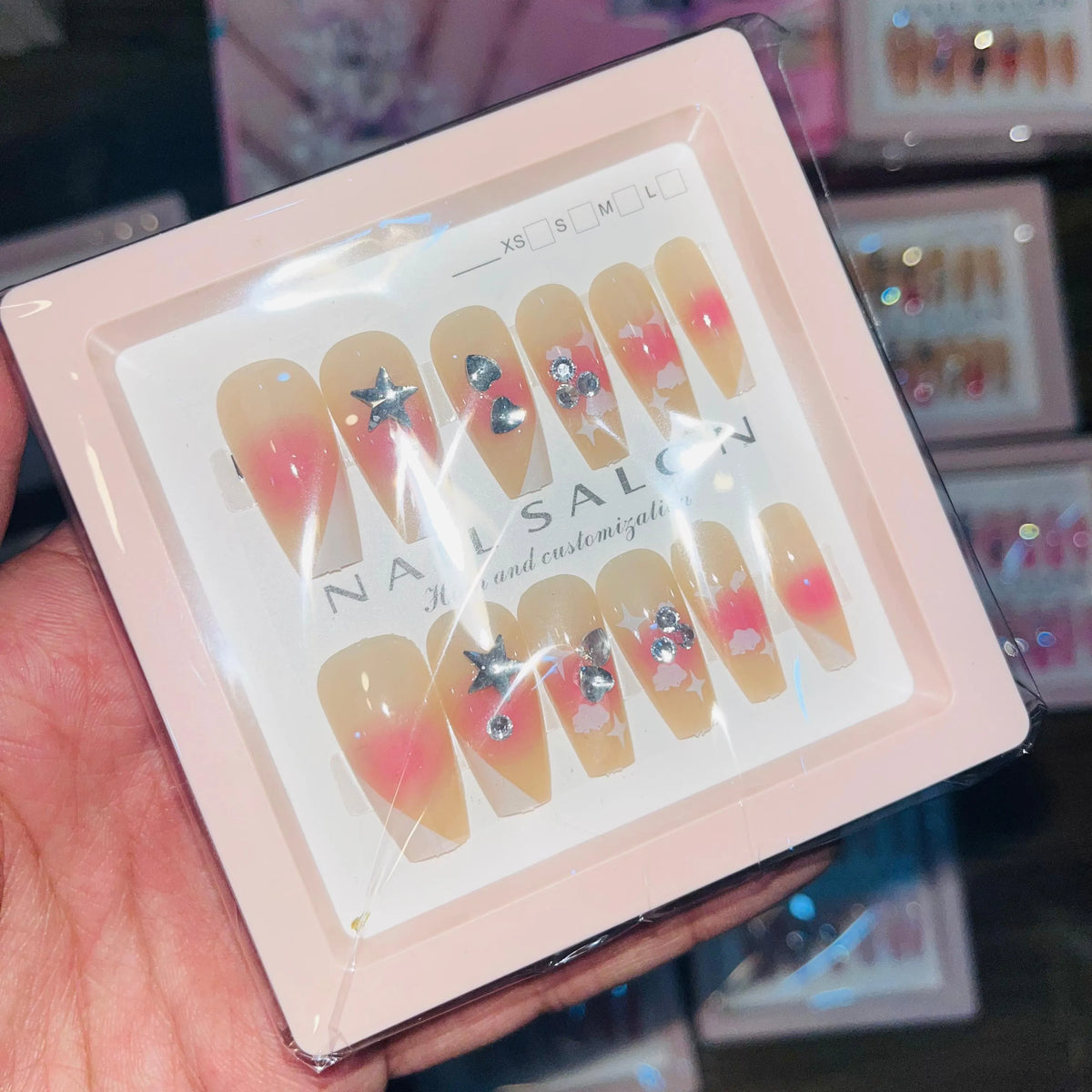 Salon Look Stylish Artifical Nails With Free Stickers(12 Pcs) - Buy Online in Pakistan at Cosmia.pk