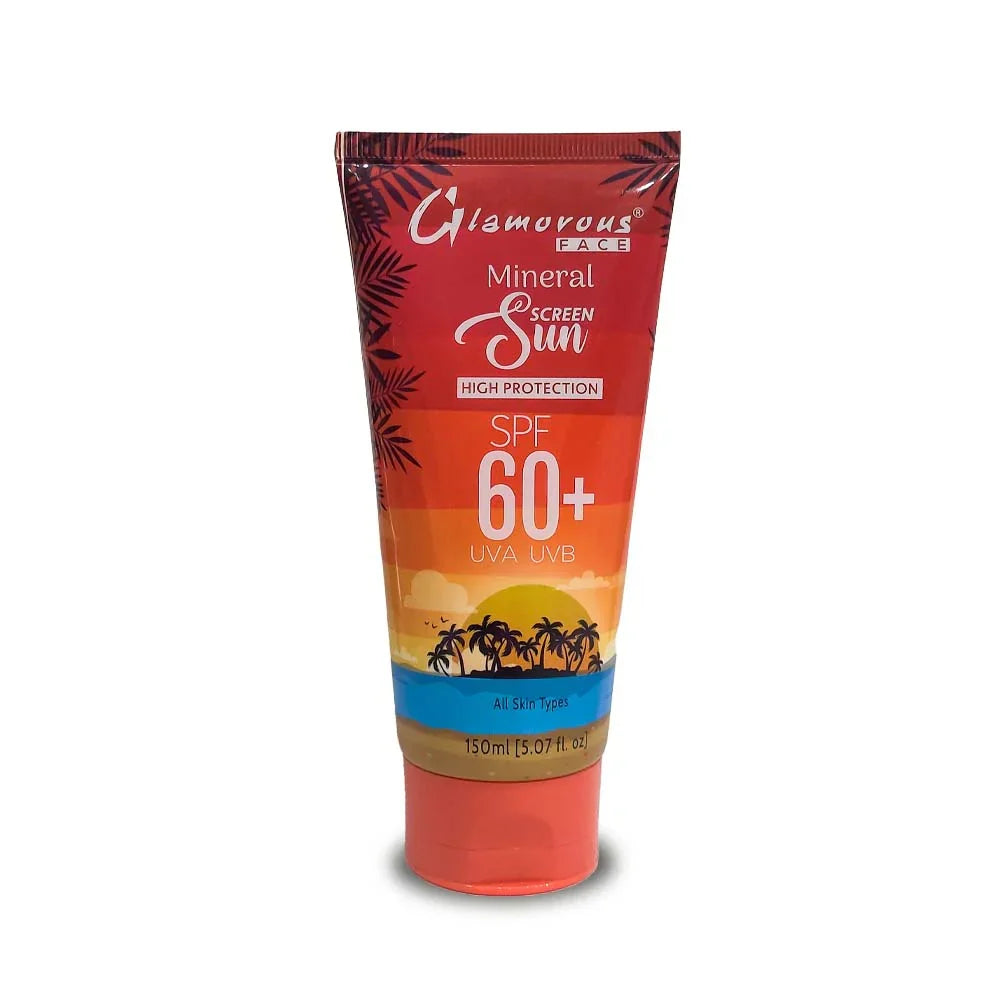 Glamorous Face Sunscreen Lotion , Sunblock SPF 60+ UVA UVB 150ml - Buy Online in Pakistan at Cosmia.pk