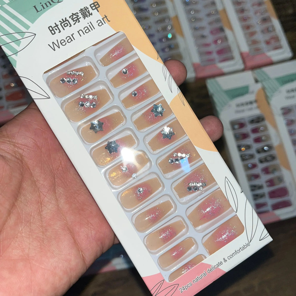 Linqi Artifical Nails With Free Stickers (24Pcs) - Buy Online in Pakistan at Cosmia.pk