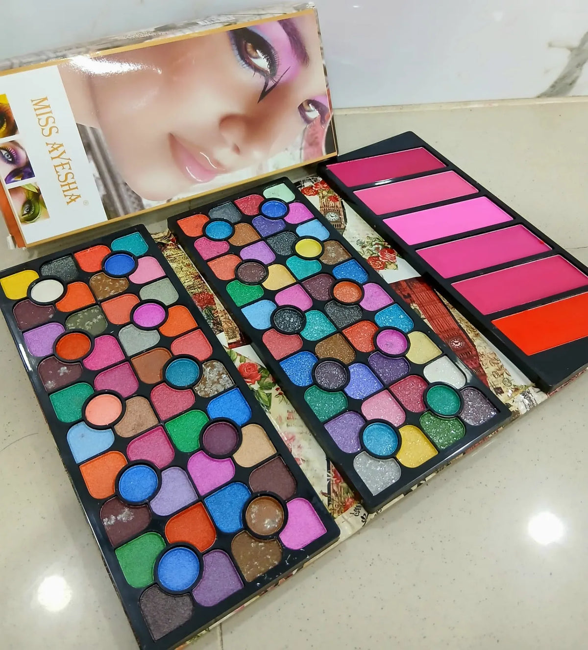 Miss Ayesha 100 Color Eyeshadow Palette & 6 Color Blush-on - Buy Online in Pakistan at Cosmia.pk