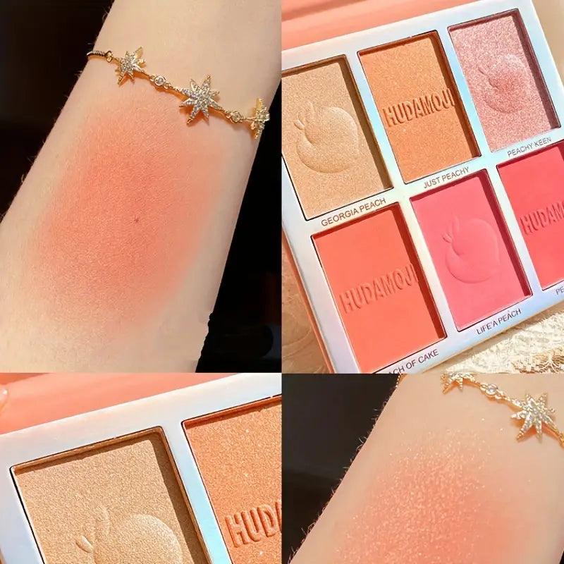 6 Color Hudamoji Bellini Blush + Highlighter Palette - Buy Online in Pakistan at Cosmia.pk