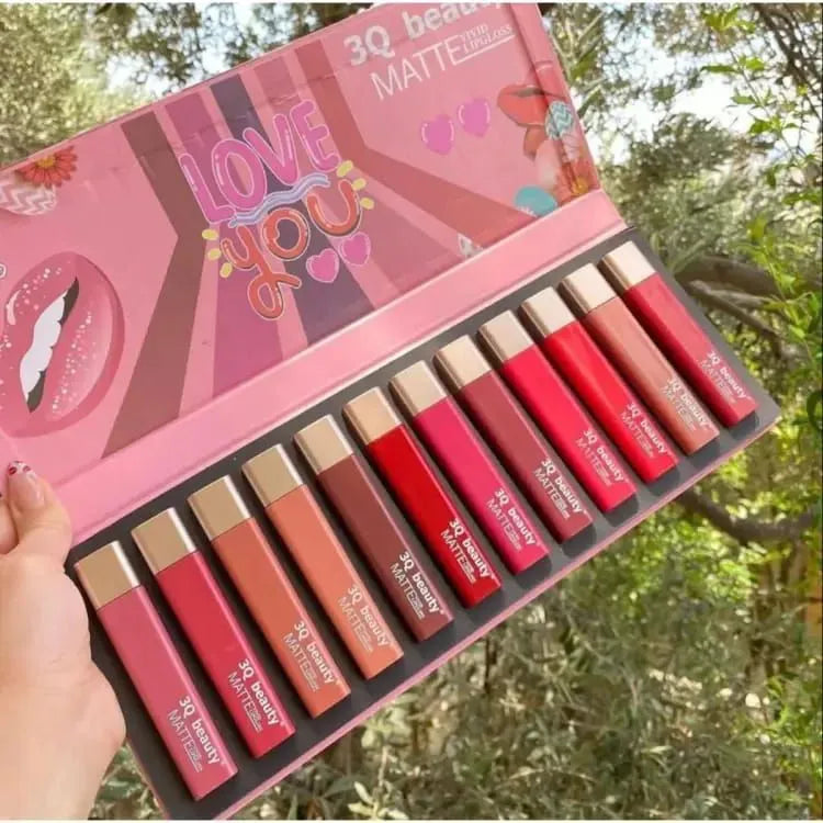 3Q Beauty Matte Lipgloss Set of 12 Shades - Buy Online in Pakistan at Cosmia.pk