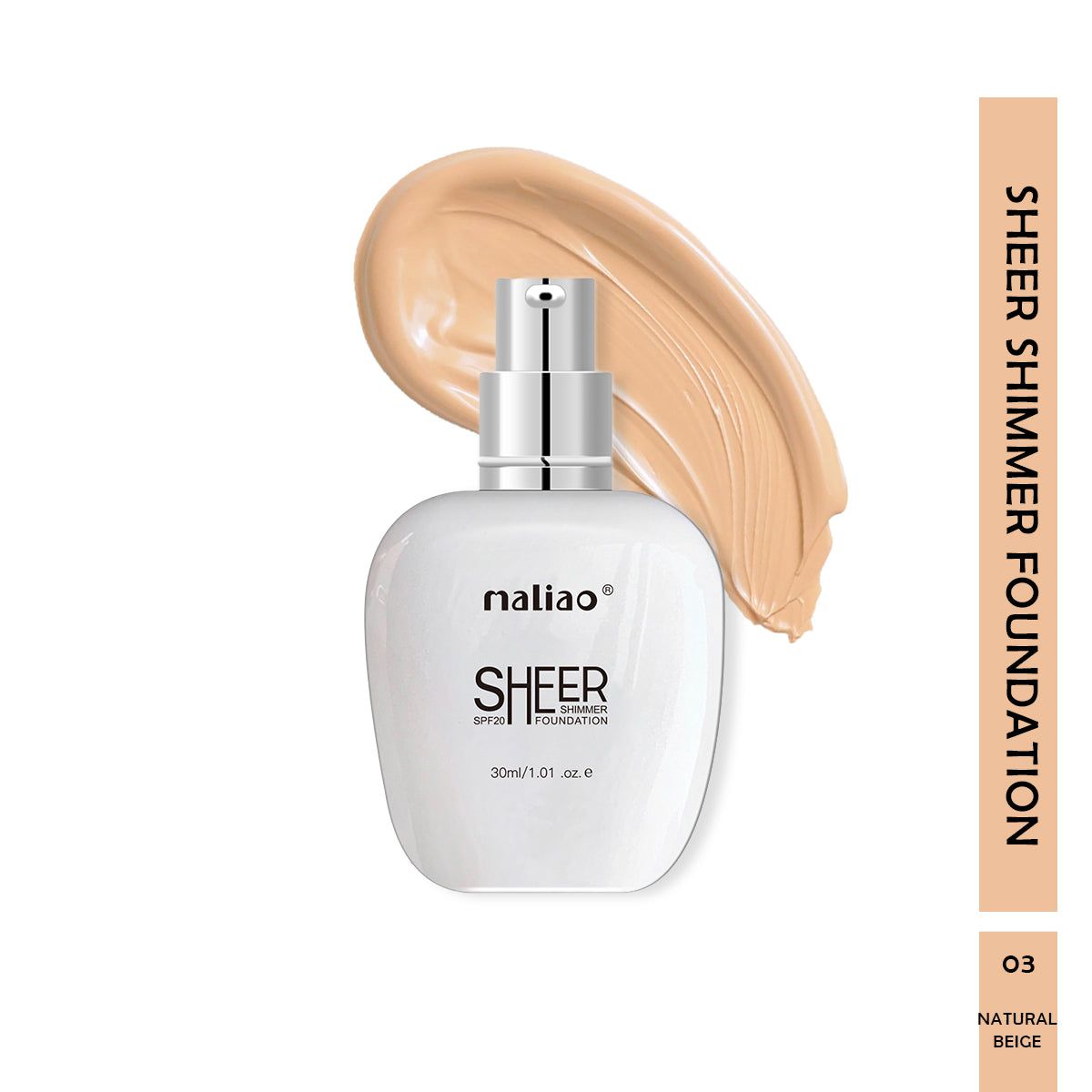 Maliao Sheer Shimmer Foundation SPF 20 - Radiant Finish for Face Makeup - Buy Online in Pakistan at Cosmia.pk