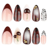 DoDo Lady Fashion Nail Art Press-On Set - 12Pcs - Plum Zebra shade variant product image