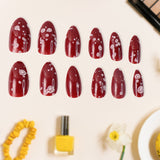 DoDo Lady Zhijian Romantic Press On Nails Set - 12Pcs - Choco Maroon - Buy Online in Pakistan