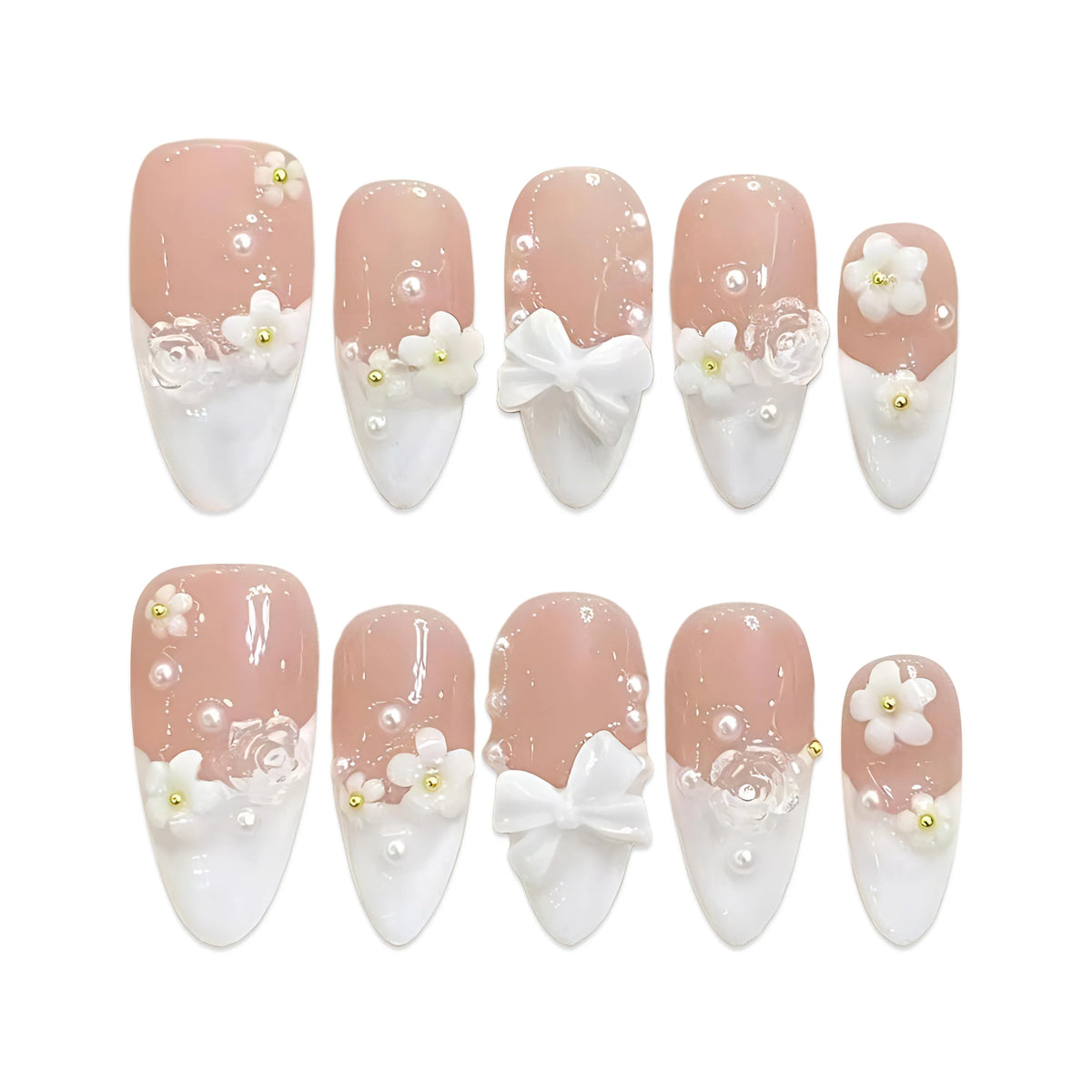 DoDo Lady Zhijian Romantic Press On Nails Set - 12Pcs - Dusty Rose - Buy Online in Pakistan