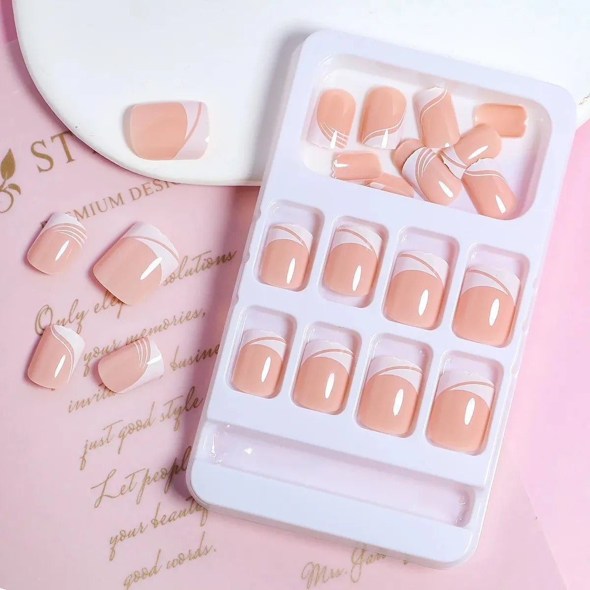 Huasisi Huasisi Professional Nail Salon Press-On Set - Peach | Buy Online in Pakistan at Cosmia.pk