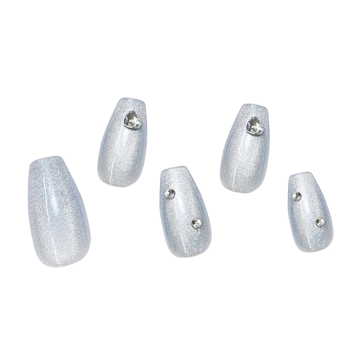 Magic Nails Premium Press-On Nails - Silver Glitter shade variant product image