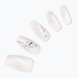 Magic Nails Premium Press-On Nails - White Glitter shade variant product image