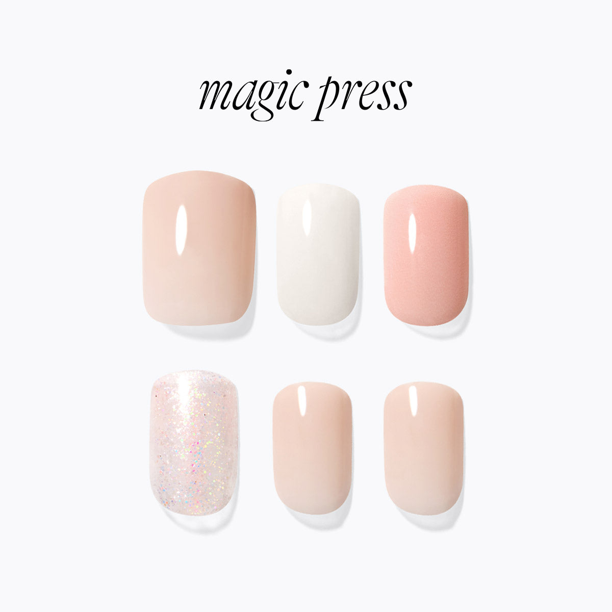 Magic Nails Premium Press-On Nails - Nude Glitter shade variant product image