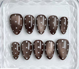 Romantic Myth Romantic Myth Cat Eye Press-On Nails - Dark Brown | Buy Online in Pakistan at Cosmia.pk