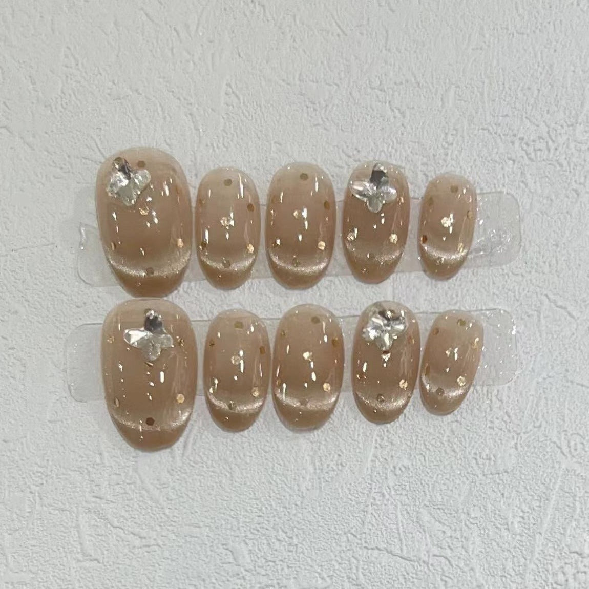 Romantic Myth Romantic Myth Cat Eye Press-On Nails - Nude Beige | Buy Online in Pakistan at Cosmia.pk