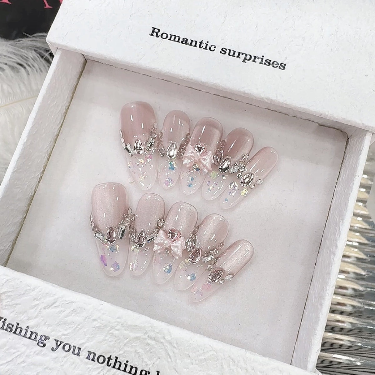 Romantic Myth Romantic Myth Cat Eye Press-On Nails - Soft Pink | Buy Online in Pakistan at Cosmia.pk