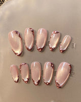Romantic Myth Holographic Cat Eye Press-On Nails - Rose Gold - Buy Online in Pakistan