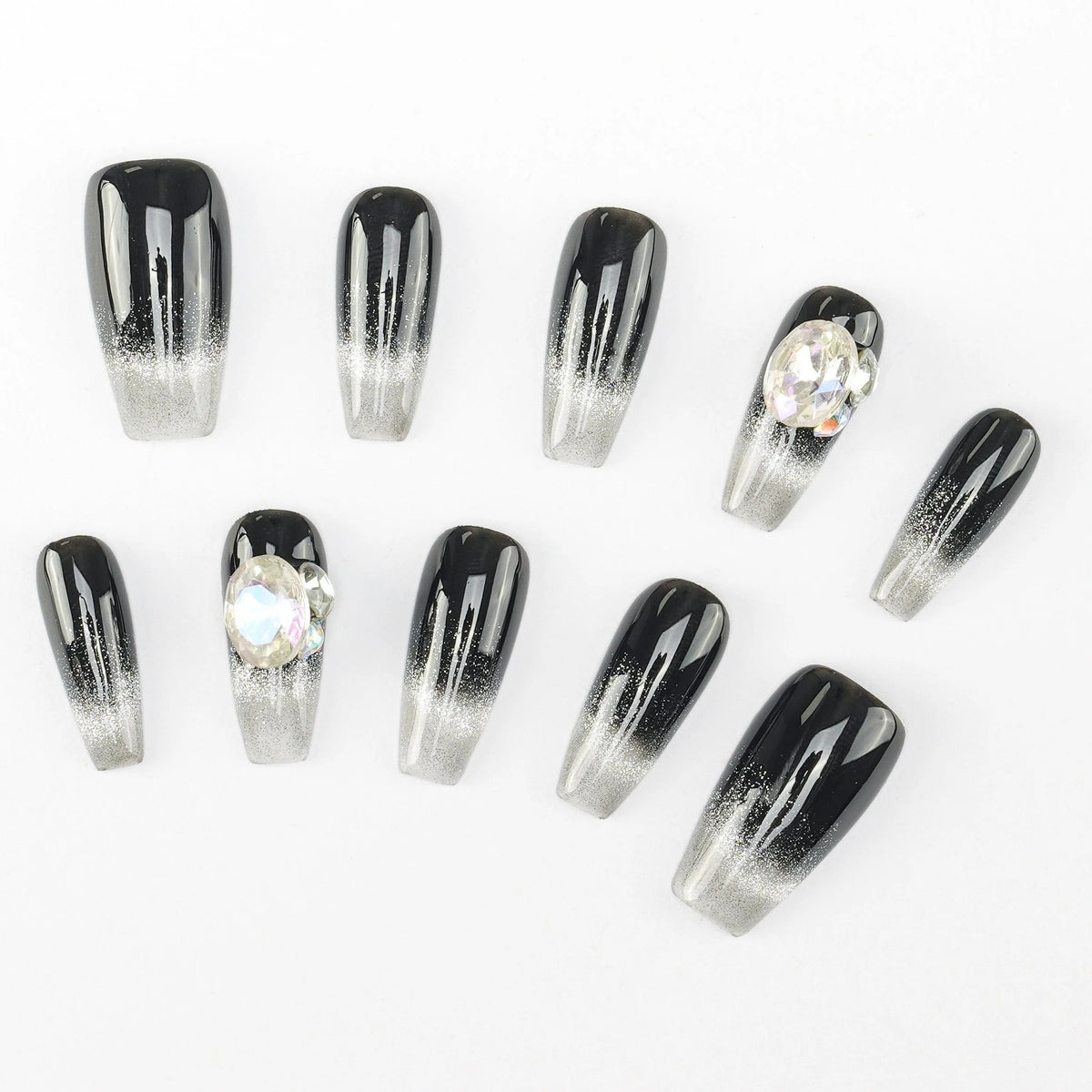 Cosmia.pk Luxury Gradient Press On Nails – 12Pcs - Midnight Glitter | Buy Online in Pakistan at Cosmia.pk