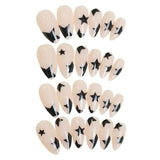 Luxury Press-On Nails Set - 12 Pcs - Black Star Nude - Buy Online in Pakistan