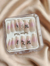 Luxury Press-On Nails Set - 12 Pcs - Soft Pink Ombre - Buy Online in Pakistan