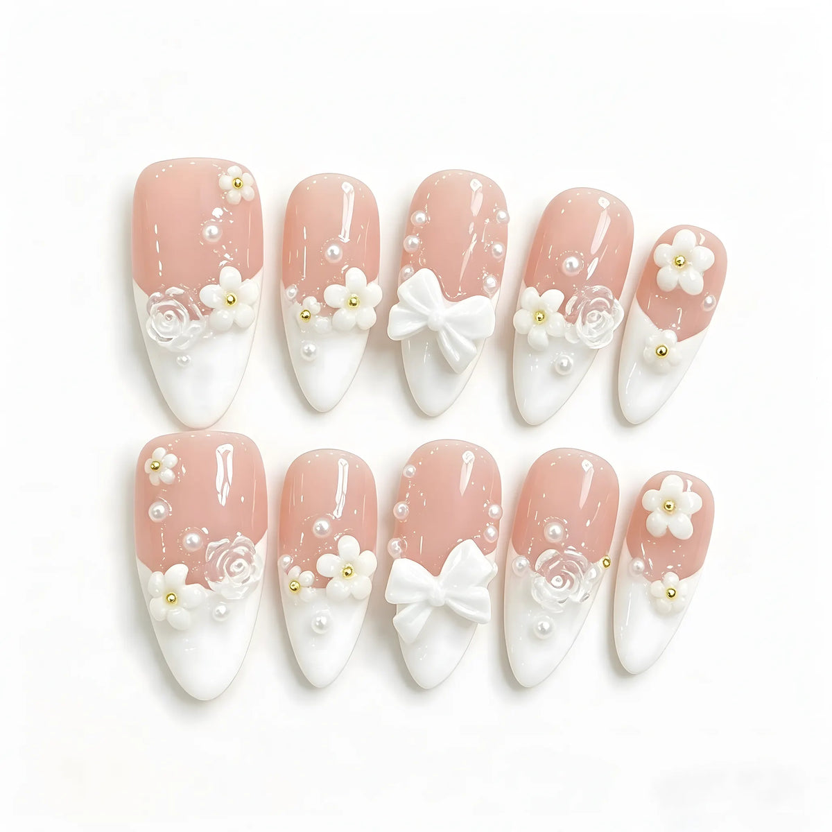 Fashion 5D Nails - White Pink shade variant product image
